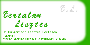 bertalan lisztes business card